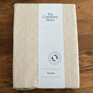 The Company Store Clemencia Twin XL Peach Geometric Fitted Sheet, Percale Cotton